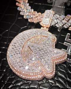 Personalizado de los hombres 3D brillante Buss joyería VVS Moissanite Pass Diamond Tester Iced out Plated 3D bola colgante encanto - Product Image 1