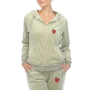 Branded Customer OEM Design Service Women Fashion Custom Plain Hooded <b>Velour</b> 100% Cotton <b>Tracksuits</b> - Product Image 2