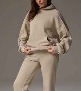 เสื้อกันหนาว2ชิ้นของผู้หญิงผ้าโพลีเอสเตอร์/ ผ้าฝ้ายโอเวอร์ไซซ์เปิดไหล่ทรงหลวมทรงหลวมทรงหลวมขาบานเซ็ตใหม่สำหรับฤดูหนาว2025 - Product Image 4