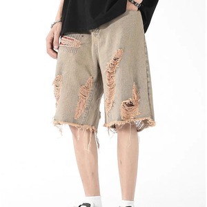 Shorts en jean pour hommes de qualité supérieure, 100% coton, tissu lavé, décontracté, à porter au quotidien, été, anti-UV, imperméable - Product Image 2