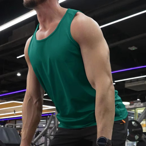 Custom Heavyweight Muscle Gym Vest T-shirts Men Custom Black Cropped Boxy Fit Sleeveless Tank Top Tee Shirts - Product Image 5