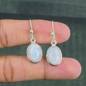 Pendientes de Piedra Lunar Hechos a Mano, Plata de Ley 925, Estilo Boho, Joyería para Novia, Regalo Elegante para Mujer - Product Image 5