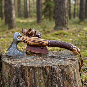 OEM Industrial Grade Carbon Steel <b>Axe</b> with Rose <b>Wood</b> Handle for Camping and Hatchet Use Cutting Ability Handmade <b>Axe</b> Head - Product Image 1