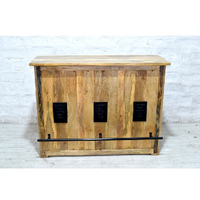 Table de bar moderne réglable en hauteur avec armoire de rangement, en fer et bois de manguier massif, nouveau design, haute qualité, vente chaude