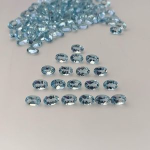 Piedra de Aguamarina azul personalizada del fabricante 5X7mm Corte ovalado natural Piedra preciosa facetada Joyería azul Productor de piedras preciosas sueltas - Product Image 6