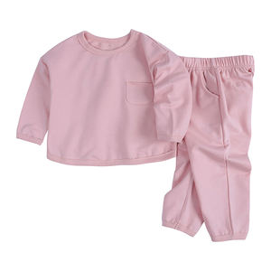 Ensemble de survêtement en polaire pour enfants personnalisé, tenue deux pièces, sweat-shirt, pantalon de jogging, couleur unie, unisexe, vêtements décontractés d'hiver - Product Image 3