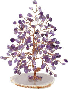 Cristal d'améthyste naturel Quartz argent arbre pierres précieuses 5.5 "-6.3", géode Agate tranches Base Feng Shui ornements maison vie - Product Image 2