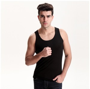 Alta calidad 95% algodón 5% Spandex elástico entrenamiento camiseta sin mangas Fitness entrenamiento camiseta culturismo sin mangas gimnasio camisa para hombres - Product Image 3