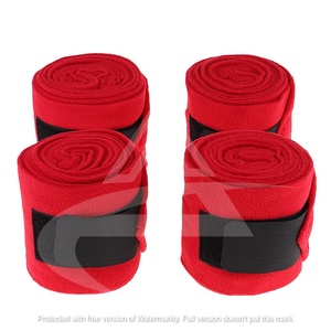 Bandages en polaire pour équitation personnalisés, couleur rouge, accessoires pour chevaux, nouveau design - Product Image 4