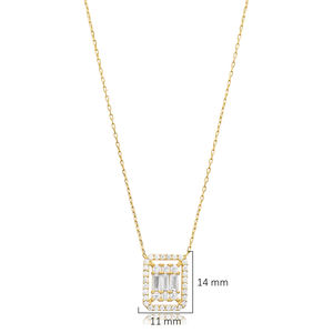 Baguette CZ Pierre Charme Collier En Gros Turc 925 En Argent Sterling Collier Femmes Bijoux - Product Image 2