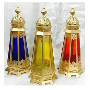 Modern <b>Gold</b> Moroccan Design <b>Lantern</b> for Home Decorating - Product Image 2
