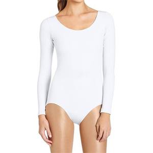 Vente en gros OEM de justaucorps de gymnastique personnalisés pour filles, à manches longues, avec logo, pour l'entraînement, vêtements de danse, taille élastique de haute qualité en spandex - Product Image 3