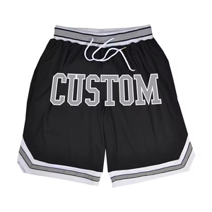 2024 pantalones cortos de malla de baloncesto OEM personalizables de alta calidad transpirable de secado rápido impreso patrón sólido cintura media - Product Image 5