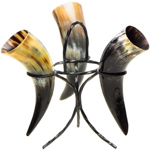 Cuerno vikingo para beber Juego de vasos de chupito Estilo medieval Genuino 4 piezas Calidad de exportación Artesanía natural a bajo precio - Product Image 3