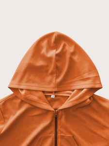 เสื้อสเวตเตอร์แบบสวมหัวสำหรับผู้หญิงเสื้อครอปโอเวอร์ไซส์สำหรับใส่ออกกำลังกาย - Product Image 4