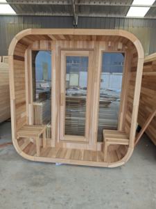 Grand <span class=keywords><strong>sauna</strong></span> extérieur moderne Fenêtre panoramique en verre Poêle à bois Loisirs Fitness <span class=keywords><strong>Sauna</strong></span> Maison pour 2-4 personnes - Product Image 3