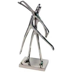 Magnifiques figurines de couple en métal aluminium modernes faites à la main, sculptures créant une ambiance apaisante et romantique dans les espaces de vie - Product Image 2