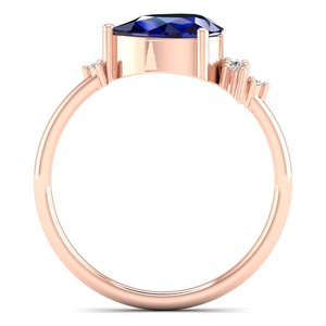 Anillos de Plata de Ley 925 de Alta Calidad REYES con Moissanita Certificada GRA para Mujer, Joyería de Boda con Piedra Preciosa de Zafiro Azul de Lujo - Product Image 4