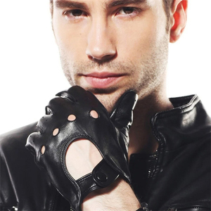 Gants de conduite classiques à doigts entiers en peau de mouton véritable pour hommes Mode d'hiver Cuir sain pour un usage quotidien - Product Image 4