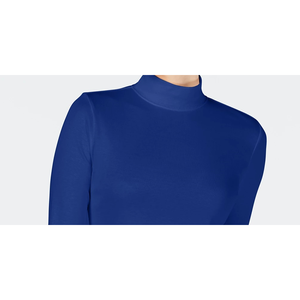 Maglia da donna Charter Club in cotone a collo alto, blu, taglia M, lavorata a mano, stampata, invernale, a mezza manica - Product Image 2
