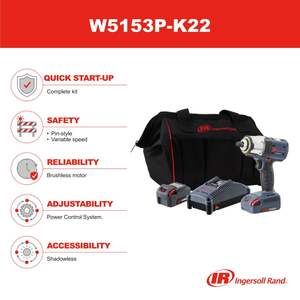 Llave de Impacto Inalámbrica de 20V con Kit de 2 Baterías, 550 Ft-lb de Torque, Retenedor de Pasadores, Pistola Eléctrica de 21V sin Escobillas - Product Image 5