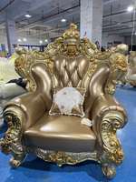 969 #   Ensemble de canapés en bois massif de luxe classique français confortable en cuir véritable pour les hôtels européens, les villas, les salons