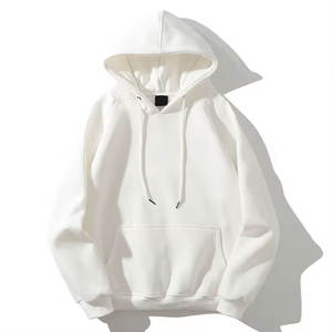 Sudadera con capucha de algodón 100% para hombre, jersey de rizo francés de invierno, logotipo personalizado, hombro caído, sudadera térmica de peso pesado, patrón sólido - Product Image 2