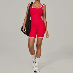 Hot-Selling Women's Sleeveless Ribbed Knitted Bodycon <b>Jumpsuit</b> Stretch Spandex Polyester Romper All Seasons Knitted Fit - Product Image 2