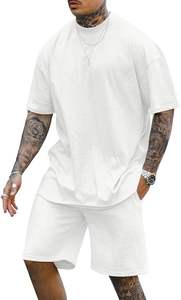 Conjunto de 2 piezas de camisa y pantalones cortos de verano transpirables de gran tamaño estilo holgado estampado - Product Image 3