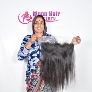 2025 prix de gros d'usine véritables cheveux humains indiens extensions droites frontales fournisseur de matières premières naturelles non transformées par exportation - Product Image 3