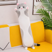 Coussin et canapé en peluche Long Cat pour enfant en orange - Doux et confortable, rembourré en coton PP, pour les 2-4 ans, unisexe, 100-150 cm