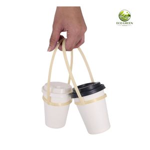 Handmade Eco Friendly Leaf <b>Cup</b> Handle Country Design Eco Green Vietnam Sustainable Natural Material <b>Coffee</b> Drink Carrier - Product Image 2