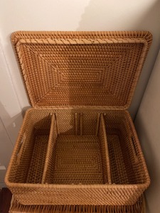 Natural wicker <b>box</b> <b>with</b> <b>lid</b> and dividers Handmade Storage <b>Box</b> Eco-Friendly Natural Home and Home Decor Wholesale from Vietnam - Product Image 4