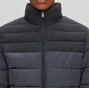 Col roulé pleine fermeture éclair coupe-vent imprimé deux couleurs Style épaule poche à manches longues coupe ample taille bouffante veste pour hommes - Product Image 3
