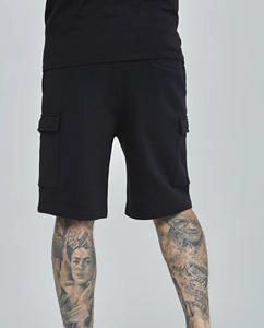2025 haute qualité taille élastique couleur unie genou longueur Shorts avec poches Cargo respirant coupe ample Hip Hop Shorts pour hommes - Product Image 4