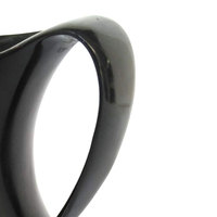 Corne à boire Viking en corne naturelle, écologique, avec poignée, pour bière, logo personnalisé, haute qualité, taille personnalisée, classique, OEM, pour fête, noir