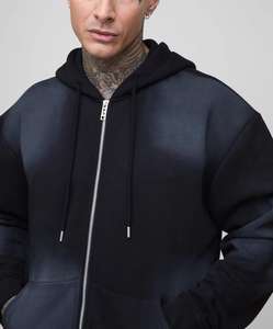 ชุดเซ็ต 2 ชิ้น เสื้อฮู้ดดี้และกางเกงจ็อกเกอร์ผ้าคอตตอนเนื้อหนา สำหรับผู้ชาย สไตล์ซันเฟด แอซิดวอช ทรงสแต็ค ฟิต  ชุดวอร์ม - Product Image 3