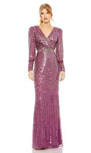 ชุดราตรีทรงเอไลน์สำหรับผู้หญิงชุดเดรสออกงานแบบทางการแขนยาวประดับด้วยเลื่อมประดับด้วยลูกปัดปักเลื่อมสุดหรู - Product Image 2