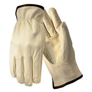 Heavy Duty Durable Cowhide Leather <b>Driver</b> Work <b>Gloves</b> White with Custom Logo Heat Resistant 10-Inch - Product Image 5