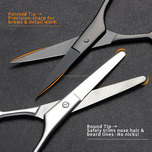 Mini Stainless Steel Curved Round Tip Grooming Eyebrow Eyelash Nose Hair Beard Trimming Scissors <b>Makeup</b> Beauty <b>Tool</b> Custom Color - Product Image 2