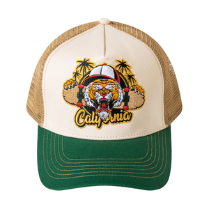 Casquettes de camionneur 2 tons personnalisé tigre broderie Logo bord incurvé Sports de plein air marchandises publicité en gros ODM Injae Vina chapeau - Product Image 1