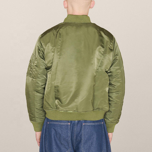 Venta al por mayor de cortavientos de invierno personalizado al por mayor de los hombres de talla grande chaquetas de hombre de satén de nylon liso chaquetas de bombardero de los hombres - Product Image 2