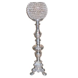 Nuevo diseño único, centro de mesa de boda de cristal moderno, tamaño alto, Metal, aluminio, acabado plateado para decoraciones de mesa de boda - Product Image 1