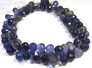 ลูกปัด iolite ทรงเหลี่ยมเพชรพลอยทรงหยดน้ำตาสีฟ้าเกรดสูง9เส้นใย8-11มม. พลอย160 briolette ธรรมชาติอัญมณีหลวมสำหรับเครื่องประดับ - Product Image 3