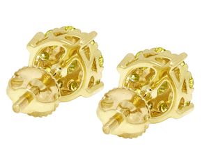 Pendientes de racimo en tono oro amarillo hechos con diamantes cultivados en laboratorio en oro sólido de 10 quilates para mujer - Product Image 3