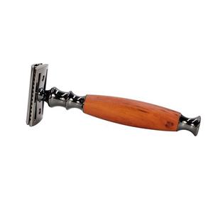 มีดโกนหนวดสีเงินปลอดภัยสำหรับผู้ชายมีดโกนไม้แบบใช้ซ้ำได้ - Product Image 3