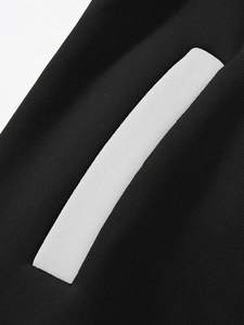 Noir blanc collège Baseball Varsity veste pour hommes poids lourd polaire corps lettre Patch conception bouton pression fermeture vêtements d'extérieur - Product Image 6