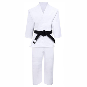 Ensemble d'uniformes de karaté sportifs personnalisables en coton pour hommes et femmes, impression de logo et numéro d'équipe, fabrication OEM disponible, vêtements d'arts martiaux - Product Image 4