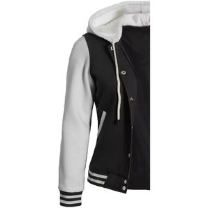 Veste universitaire sur mesure en gros d'usine, conception OEM, respirante, coupe-vent, haute qualité, broderie masculine, patch frontal en cuir véritable - Product Image 6