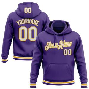 Custom Stitched Purple White-Gold Sports Pullover Sudadera con capucha - Product Image 1